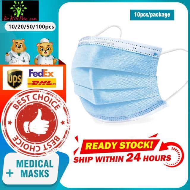 3-Layer Disposable Face Masks 694e8d1f2ee056f98ee488: 10 pcs|20 pcs|50 pcs|100 pcs|250 pcs|500 pcs|1000 pcs  New Arrivals 2020 Fight Coronavirus Face Masks Best Sellers