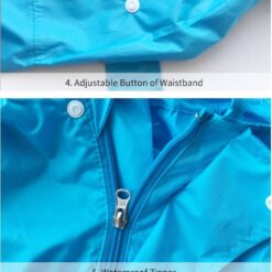QIAN 2-9 Years Old Fashionable Waterproof Jumpsuit Raincoat Hooded Cartoon Kids One-Piece Rain Coat Tour Children Rain Gear Suit color: Pink|Blue|Yellow  New Arrivals 2020 Fight Coronavirus