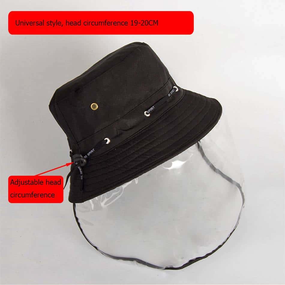 FS 2020 Big Brim Protective Cap Anti Pollen Saliva Face Cover Bucket Hat Adjustable Women Men Eye Protection Caps