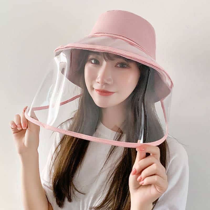 Anti-fog Panama Hat Unisex Summer Anti-saliva Bucket Hats Big Brim Transparent TPU protection Removable Fisherman hat Sun Cap