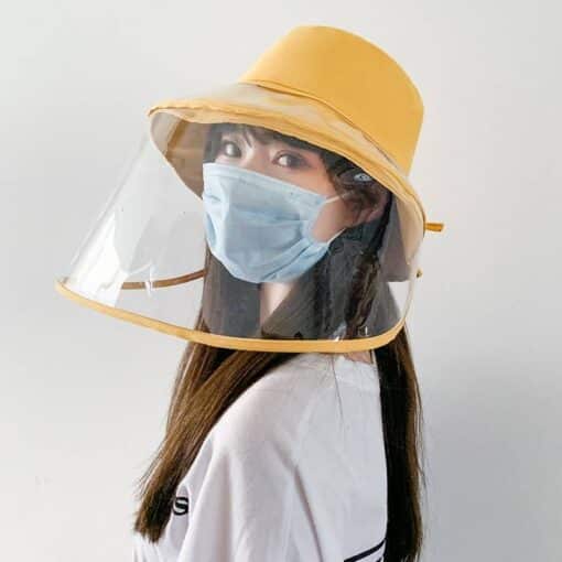 Anti-fog Panama Hat Unisex Summer Anti-saliva Bucket Hats Big Brim Transparent TPU protection Removable Fisherman hat Sun Cap color: beige|black|Khaki|Pink|Black|Yellow  New Arrivals 2020 Fight Coronavirus