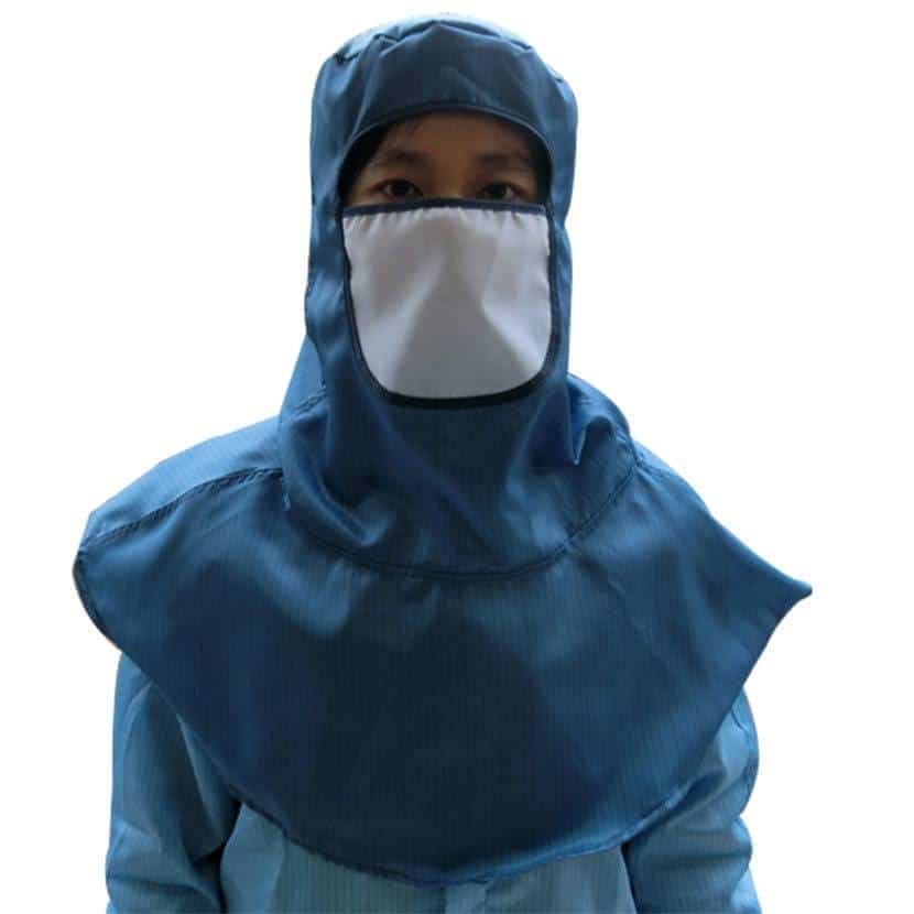 High Quality ESD Spray Painting Protective Pharmaceutical Food Factory Hat Head Safety Helmet Work Cleanroom Dustproof Shawl Hat