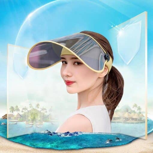 Summer Sun Protection Ultraviolet Polarized Sun Visor Hats For Women Outdoor Travel Fishing Biking Cover Face Sun Hat Female Cap color: beige|Pink|Purple|Sky Blue|Gray with 2 Filters|Black  New Arrivals 2020 Fight Coronavirus