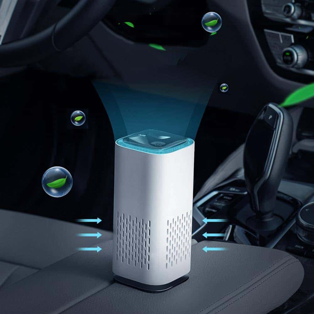 Portable Anion Air Purifier USB Air Cleaner With Night Light Activated Carbon Filter Clear Odor Deodorizer Absorb Dust For Home