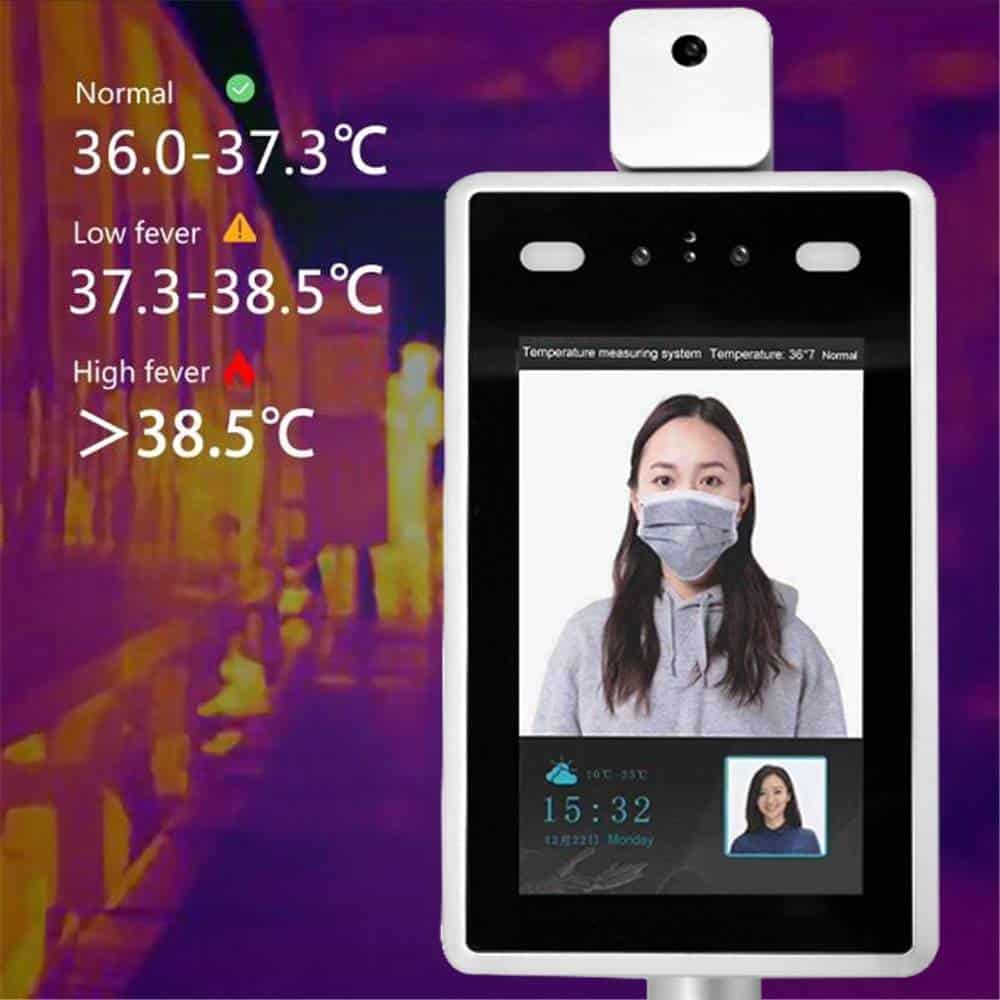 7inch Facial Recognition Camera termal ip camera thermal infrared HD camera 2MP Human Body Temperature Detect Access Control