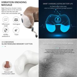 Electric Neck Massager U Shaped Pillow Multifunctional Portable Shoulder Cervical Massager Travel Home Car Relax Massage Pillow color: Full Function|Only vibration  New Arrivals Uncategorized Best Sellers Clearance
