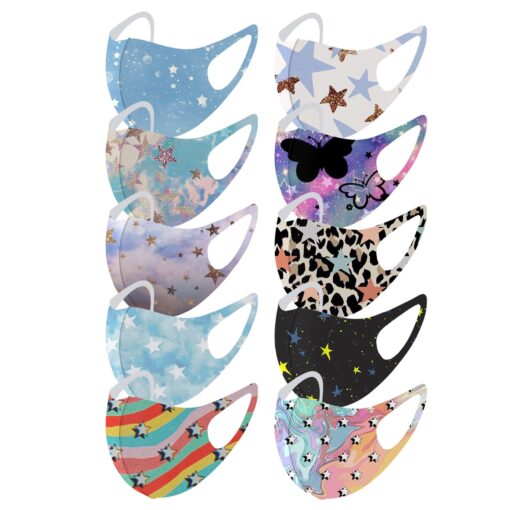 10pcs Face Mask Adult Five-pointed Star Ice Silk Masks Masque Halloween Cosplay Mascarillas Mondkapje Маска Для Лица Mascara color: A|B|C  New Arrivals Protection Against COVID-19 Safest Face Masks For Kids Best Back to School Face Masks For Kids Best Sellers