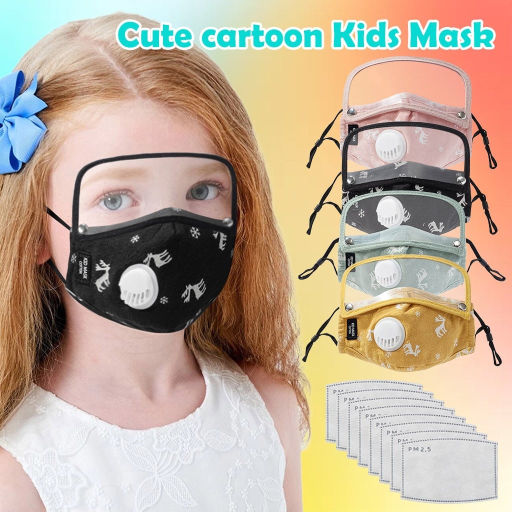 Wholesale Face Mask 1pc Kids' Child Masks With Filter Eye Shield Halloween Cosplay Mondkapjes Wasbaar Mascarillas Mondmaskers