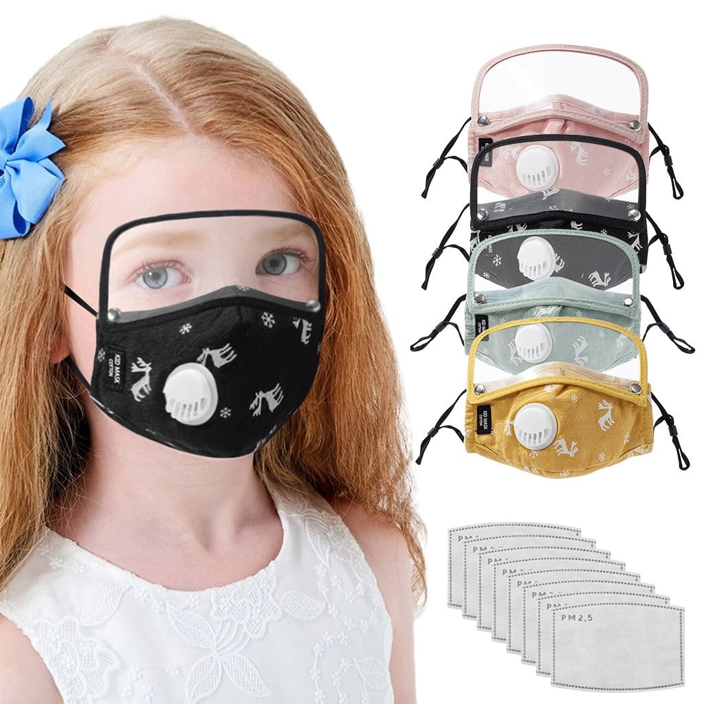 Wholesale Face Mask 1pc Kids' Child Masks With Filter Eye Shield Halloween Cosplay Mondkapjes Wasbaar Mascarillas Mondmaskers