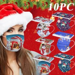Christmas Mask Disposable Face Mask Adult 10pc Halloween Anime Mask For Face Women’s Printed Masks Fabric Cover Mascara Facial color: A|B|C|D  Face Masks For Adults New Arrivals Protection Against COVID-19 Face Masks