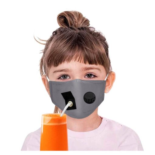 Day Care And Kinder-KKGarden. Wholesale Masks Kids Boys Girl Dustproof Drinking Breather Face Mask Hole Straw Halloween Cosplay Mondkapjes Wasbaar Mascarillas color: Hot Pink|Navy Blue|Red|Gray with 2 Filters|Black|Blue  New Arrivals Protection Against COVID-19 Safest Face Masks For Kids Best Back to School Face Masks For Kids Best Sellers