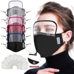Face Mask With Removable Eye Shield color: A|B|C|D  Face Masks & Face Shields Face Masks For Adults Face Shields For Adults Face Shields For Kids New Arrivals Protection Against COVID-19 Face Masks Face Mask Extensions For Kids or Adults Face Shields Best Sellers