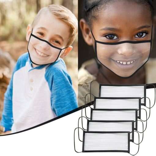 5pcs Clear Face Masks For Child Kids Washable Plastic Mouth Masks With Clear Windows For Deaf Mute Talk Chat No Decoration color: 5PC Black|5PC Gray|5PC White  New Arrivals Safest Face Masks For Kids Best Back to School Face Masks For Kids Best Sellers