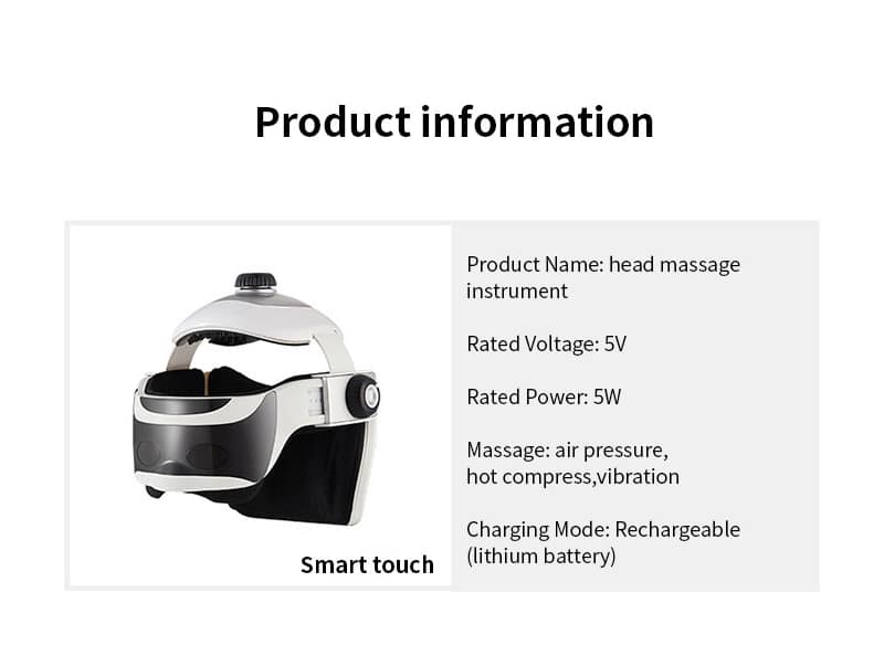 Electric Heating Head Massage Helmet Automatic Air Pressure Vibration Neck Massager Music Eye Massage Health Care