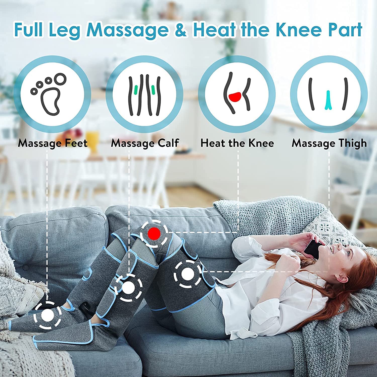 360° Professional Foot And Leg Pain Reliever & Massager with Knee Heaters