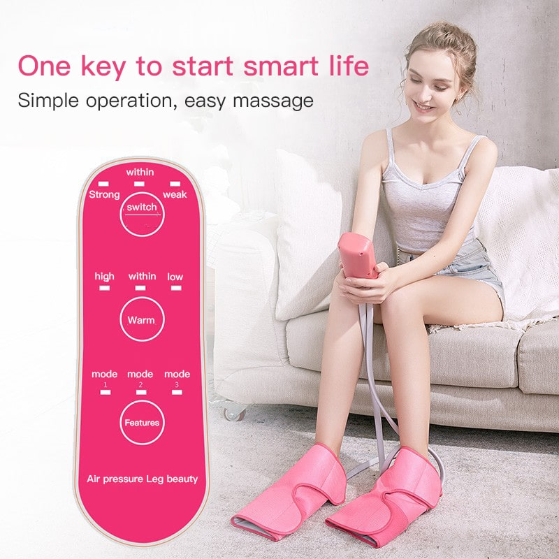 Foot Leg Air Pressure Massager Professional Pressotherapy Leg Massager Air Compression Hot Compress Circulation Muscle Relax