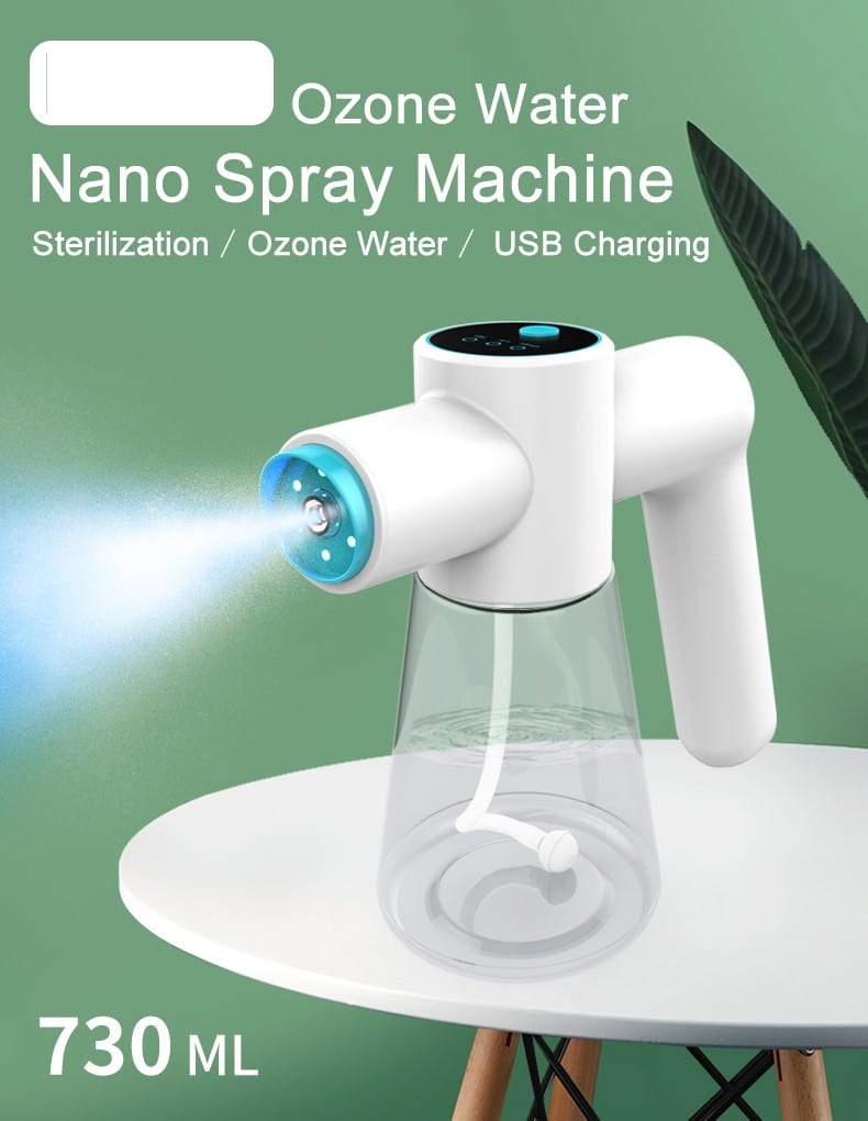 Ozone Nano Spray Water Gun Type-c Steam Air Purifier UV Blue Light Electric Wireless Fogging Disinfection Atomization Sanitizer