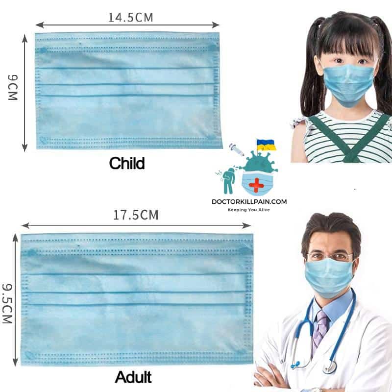50PCS 3 Layers Disposable Mouth Covers Non-Woven Anti-Dust Face Covers Disposable Mouth Protection Anti-Dust Face Covers kids