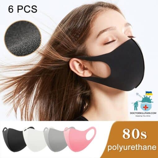 6 PCS Single-Piece Protective Face Masks color: Pink|Gray with 2 Filters|Black|White  New Arrivals Protection Against COVID-19 Face Masks & Face Shields Face Masks Face Masks For Adults Best Sellers