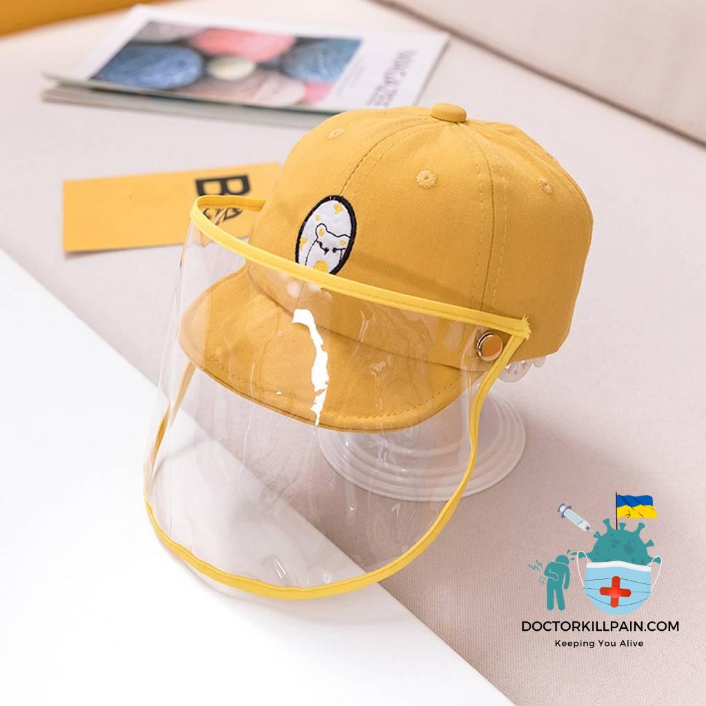 Anti-spitting Peaked Cap Hat Protective Hat Dustproof Cover Kids Boys Girls Multi-function Cap Anti-saliva Face Cover #T1P