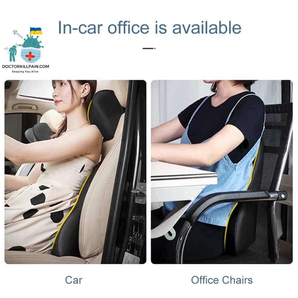 JINSERTA Car Massage Neck Support Pillow Seat Back Support Headrest Pillow Simulation Human Massage Travel Pillow Accessories