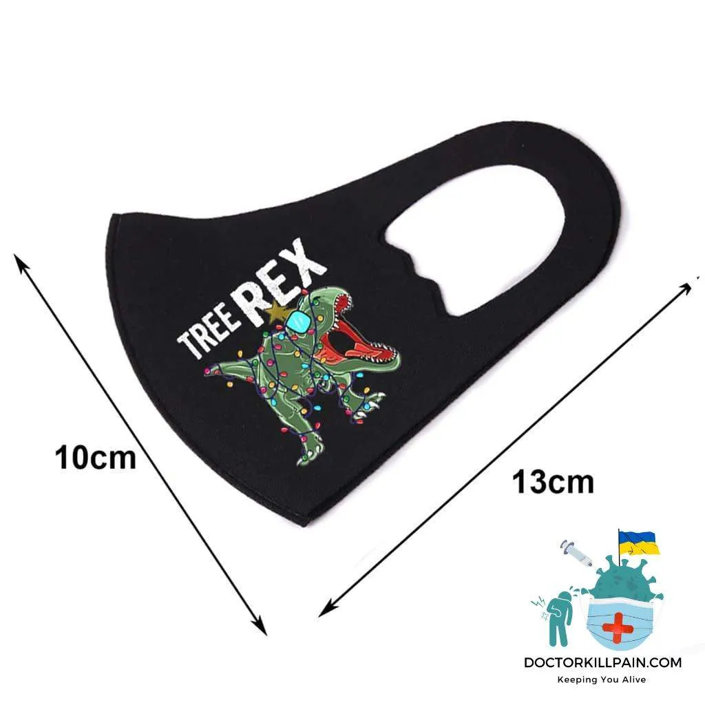 Christmas Cartoon Dinosaur Reusable Face Mask Child Masks For Protection Children Washable Face Mask For Kids Boy Halloween