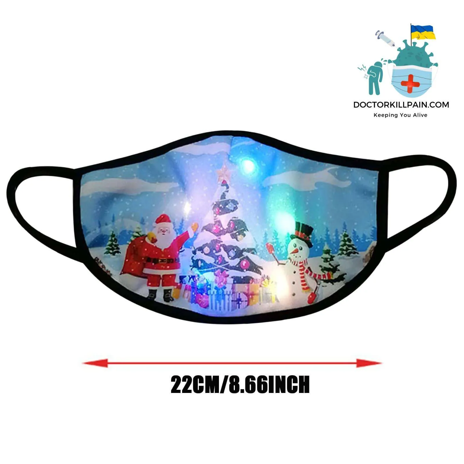 Christmas face Mask. Led Light Up Mask Glowing Christmas Mask Luminous Dust Mask Color Lights Party Rave Mask For Christmas Masquerade Men And Women