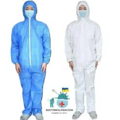 Disposable PPE Suit | Fight Coronavirus color: Blue|White  New Arrivals Protection Against COVID-19 Protective Suits & Clothing Best Sellers