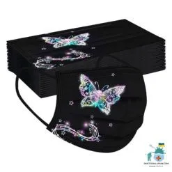 Elegant Shiny Butterflies Disposable Face Masks For Women (50 Masks) color: A 50PCS|B 50PCS|C 50PCS|D 50PCS|E 50PCS|F 50PCS  New Arrivals Protection Against COVID-19 Face Masks & Face Shields Face Masks Face Masks For Adults Best Sellers