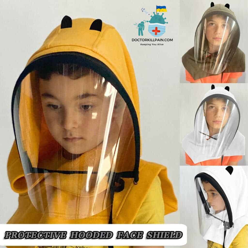 Full Protective Face Wear Clear Hooded Hat Face Shield Reusable Removable Masks For Face With Children Halloween Cosplay