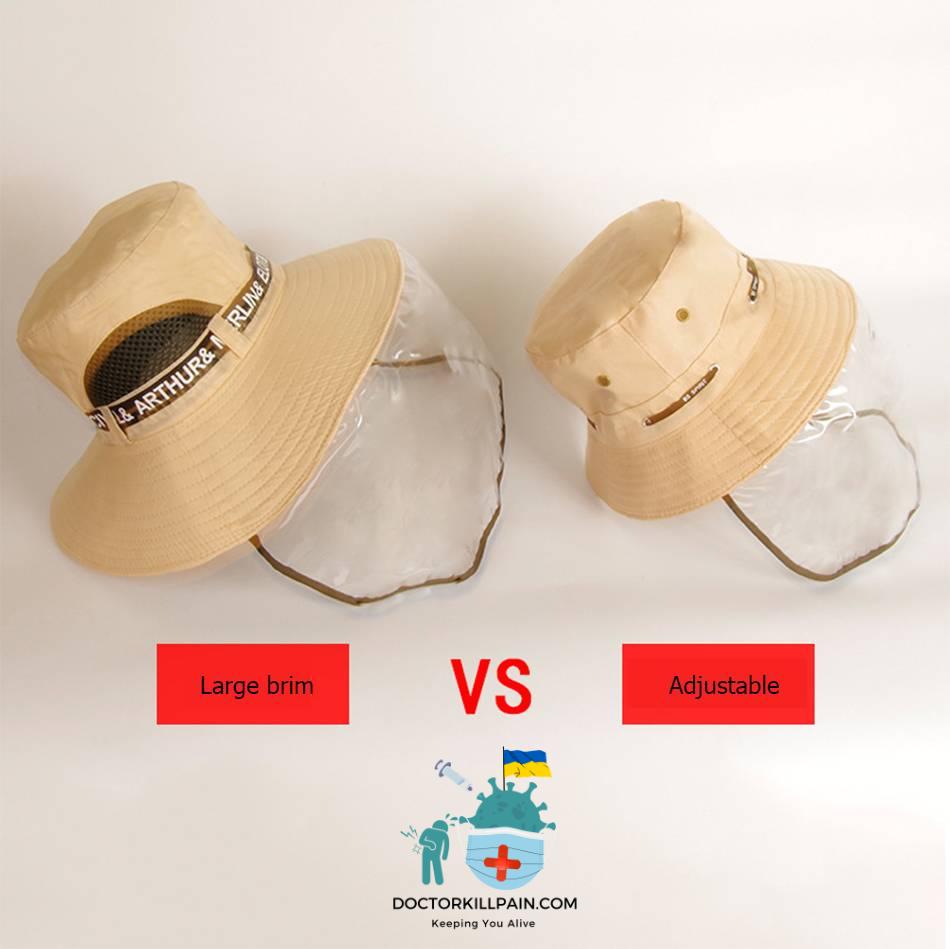 FS 2020 Big Brim Protective Cap Anti Pollen Saliva Face Cover Bucket Hat Adjustable Women Men Eye Protection Caps