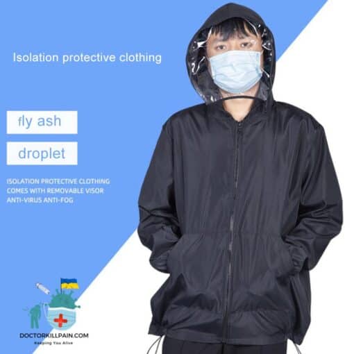 Fight Coronavirus Jacket With Face Mask | Unisex color: Black|Blue|White|Yellow  New Arrivals Protection Against COVID-19 Face Masks & Face Shields Face Masks Face Masks For Adults Face Shields Face Shields For Adults Jackets with Face Mask Protective Suits & Clothing Best Sellers