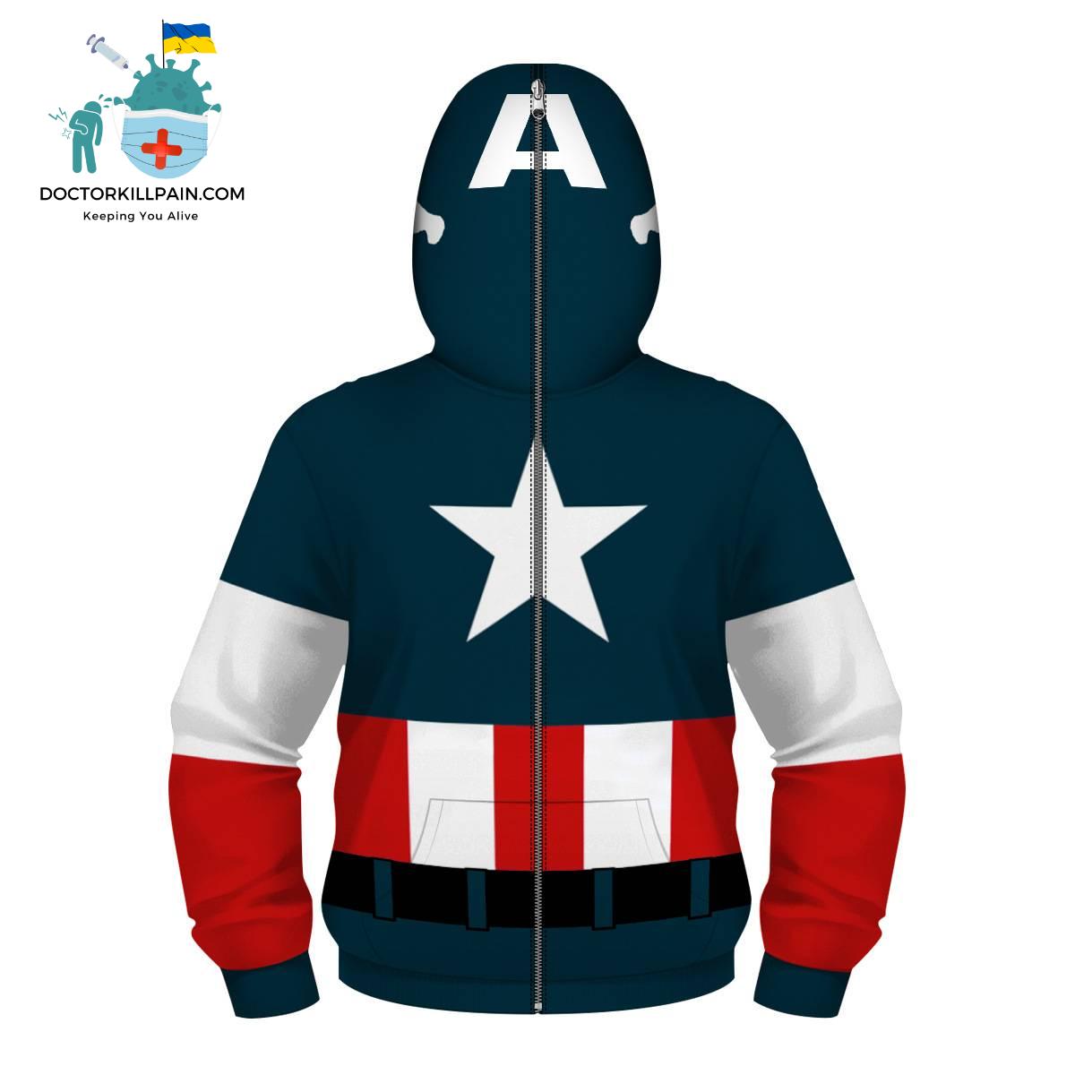 Fight Coronavirus Superhero Hooded Jacket with Mask (The Avengers, Captain America, Iron Man, Spiderman, Star Wars)