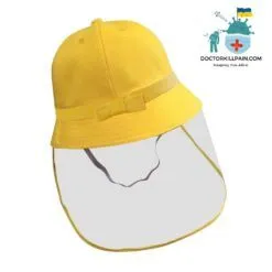Fisherman Hat with Face Shield For Kids color: Orange|Red|Yellow  New Arrivals Protection Against COVID-19 Face Masks & Face Shields Face Shields Face Shields For Kids Best Sellers