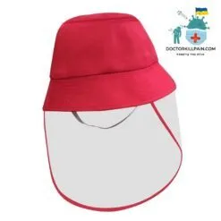 Fisherman Hat with Face Shield For Kids color: Orange|Red|Yellow  New Arrivals Protection Against COVID-19 Face Masks & Face Shields Face Shields Face Shields For Kids Best Sellers