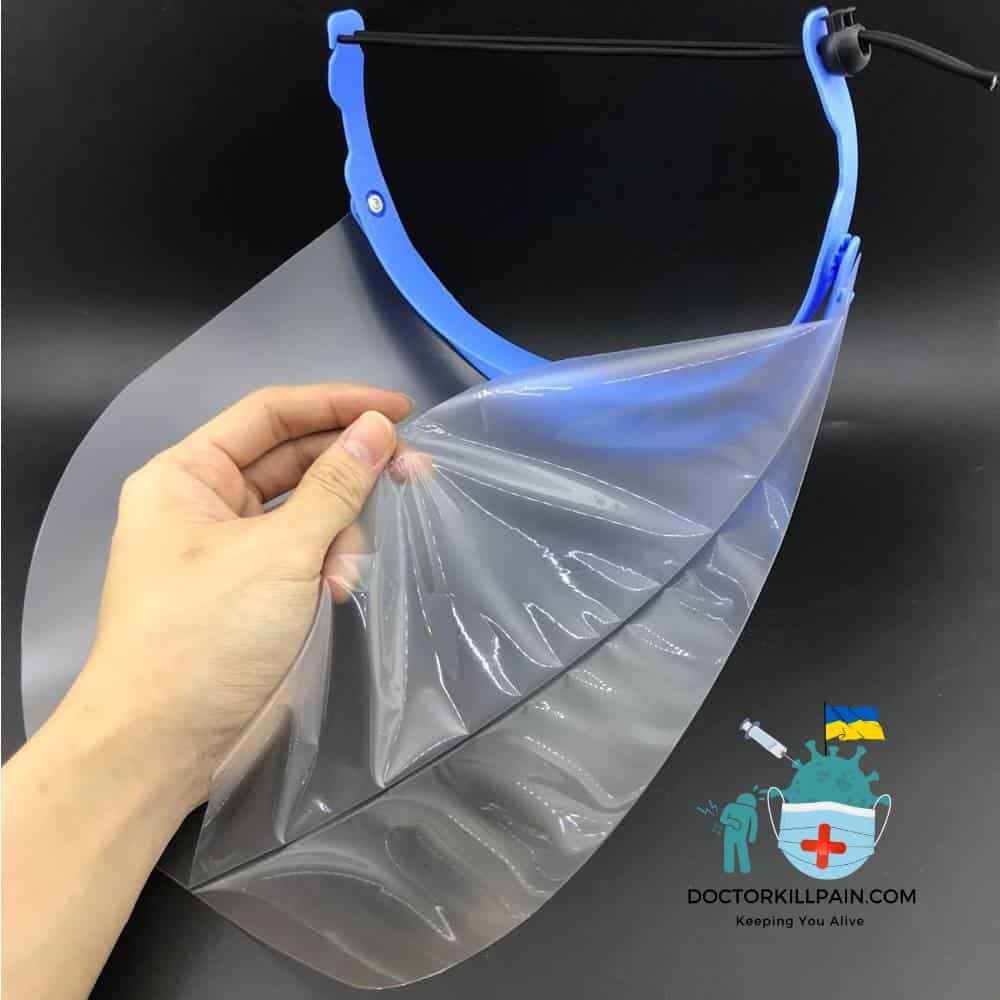 2020 New Clear Transparent Adjustable Full Face Plastic Flip-up Visor Anti-fog Anti bacteria Protective