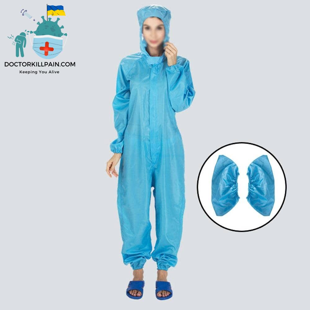 Reusable Protective Overalls Splashproof Protective Suits + Disposable Shoe Cover Personal Protective Equipment