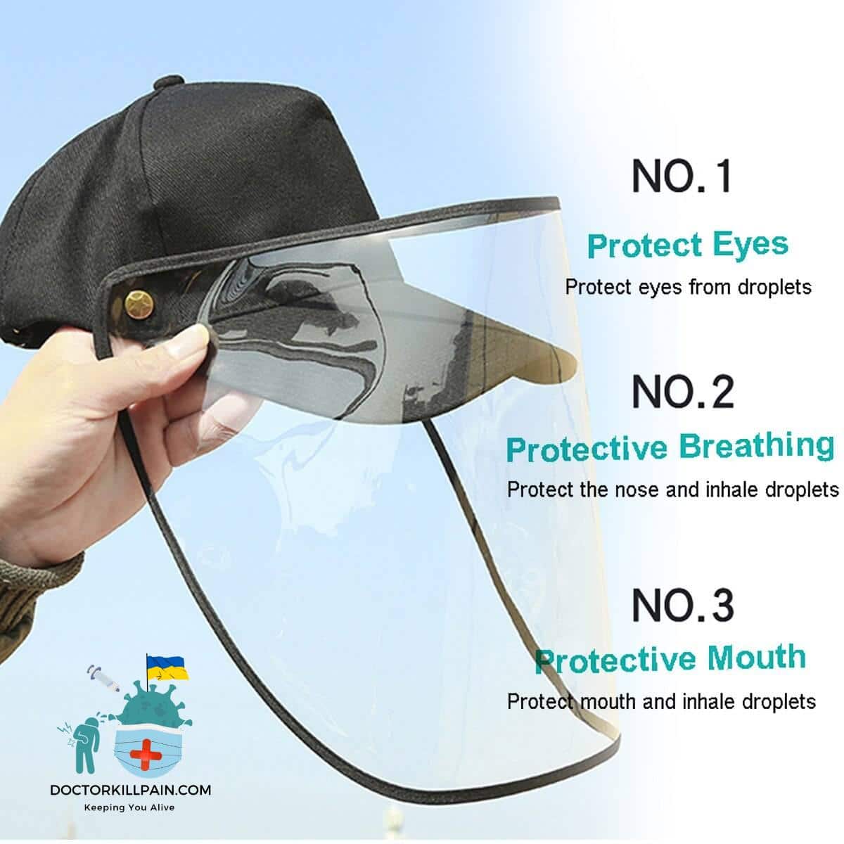 2020 Spray Detachable Anti-spitting Anti Face Protective Hat Cover Outdoor Cap Hot Splash-proof Helmet Hat