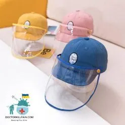 Kids Cap With Removal Face Shield color: 0-3yearBK|0-3yearsBU|0-3yearsPK|0-3yearsYE|3-12yearsBU|3-12yearsKH|3-12yearsOR|3-12yearsYE  New Arrivals Protection Against COVID-19 Face Masks & Face Shields Face Shields Face Shields For Kids Best Sellers