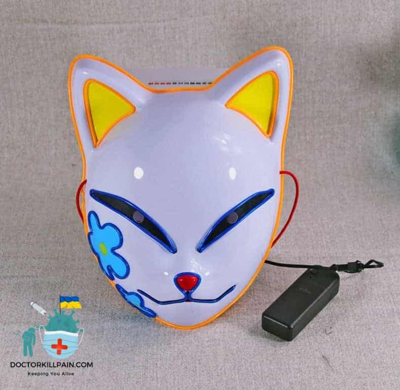 2021 new halloween christmas mask led luminous fox mask cold light mask anime cos props holiday party dance party mask supplies