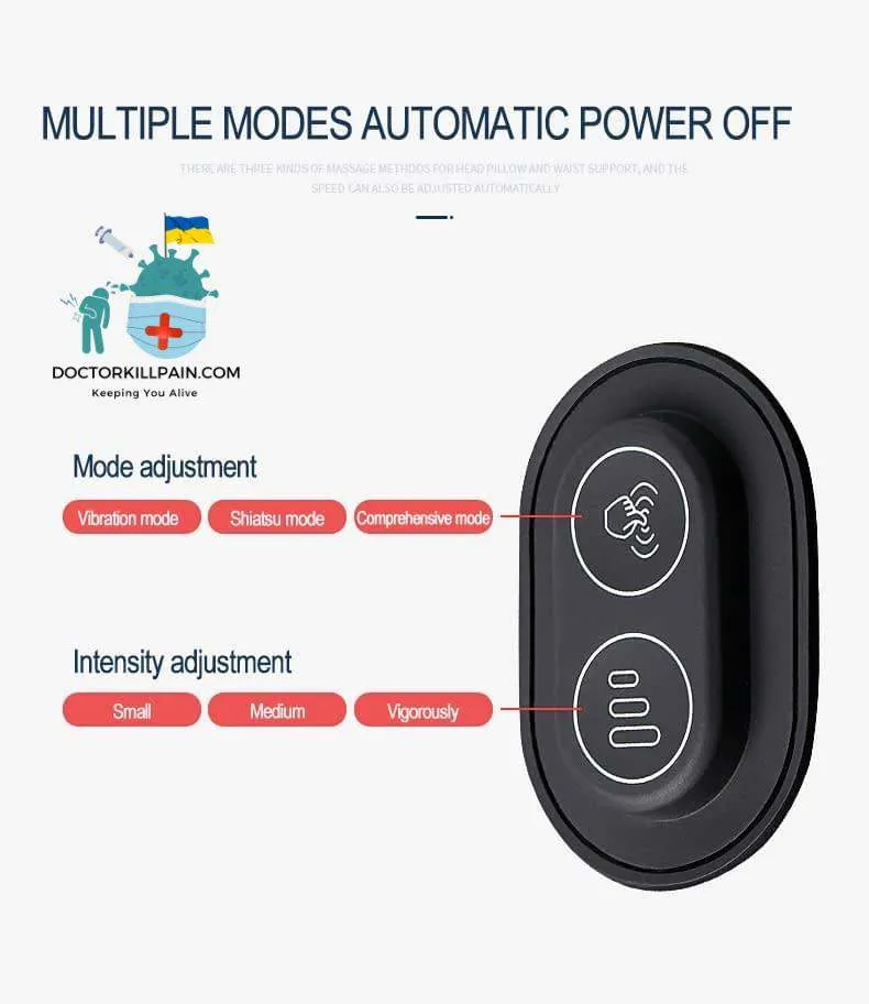 JINSERTA Car Massage Neck Support Pillow Seat Back Support Headrest Pillow Simulation Human Massage Travel Pillow Accessories