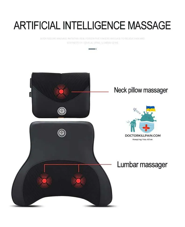 JINSERTA Car Massage Neck Support Pillow Seat Back Support Headrest Pillow Simulation Human Massage Travel Pillow Accessories