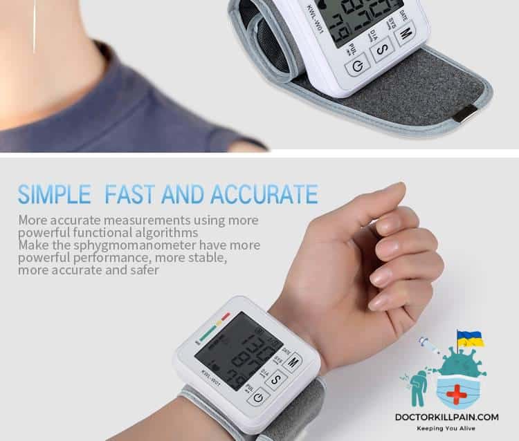 Russian Voice English Cuff Wrist Sphygmomanometer Blood Presure Monitor Heart Rate Pulse Portable Tonometer LCD Display