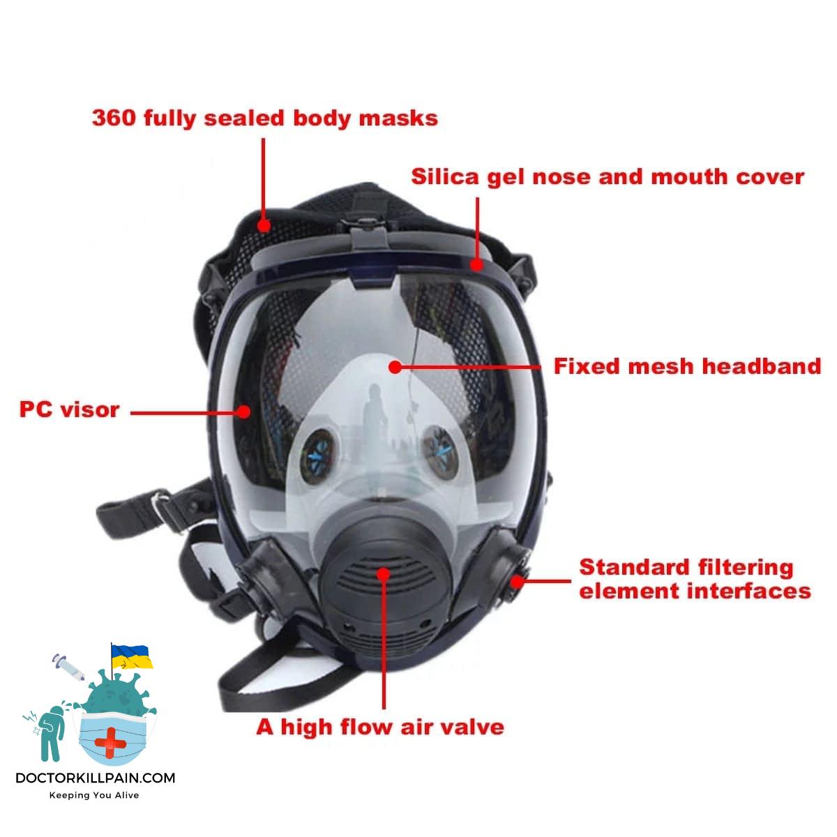 Chemical Mask 6800 7 in 1 Gas Mask Dustproof Respirator Paint Pesticide Spray Silicone Full Face Filters for Laboratory Welding
