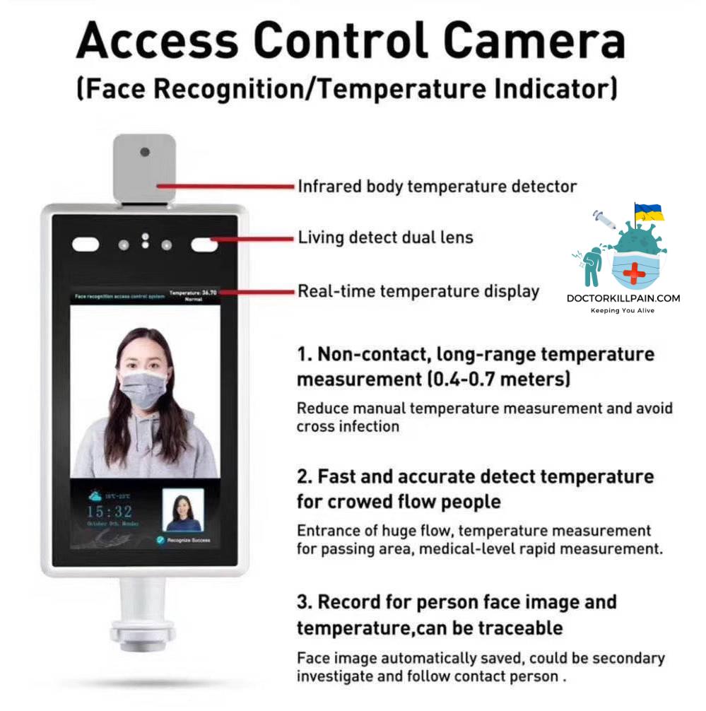 7inch Body Temperature Facial Recognition Camera ip thermal security camera thermal Human Detect Access Control Face Recognize