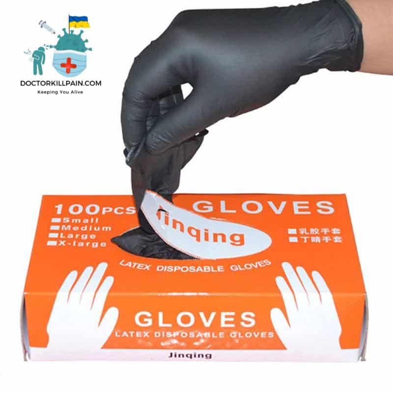 100 Pcs/Box of Black, Blue, or Transparent Disposable Gloves
