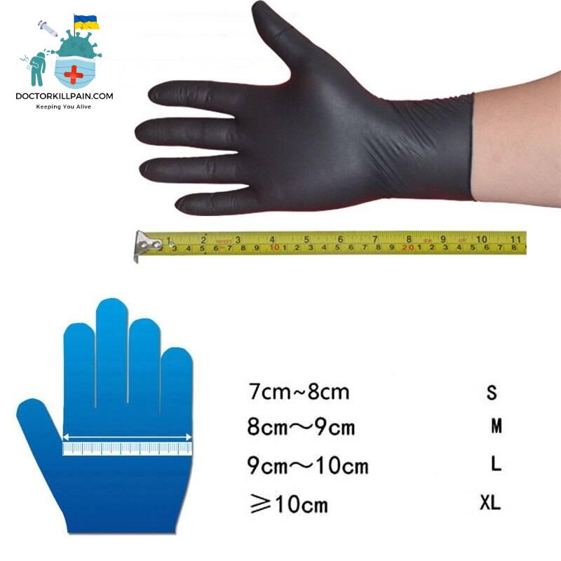 100 Pcs/Box of Black, Blue, or Transparent Disposable Gloves