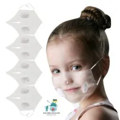 Transparent Face Mask For Kids color: 1pc|4pc  New Arrivals Protection Against COVID-19 Face Masks & Face Shields Face Masks Safest Face Masks For Kids Best Back to School Face Masks For Kids Best Sellers