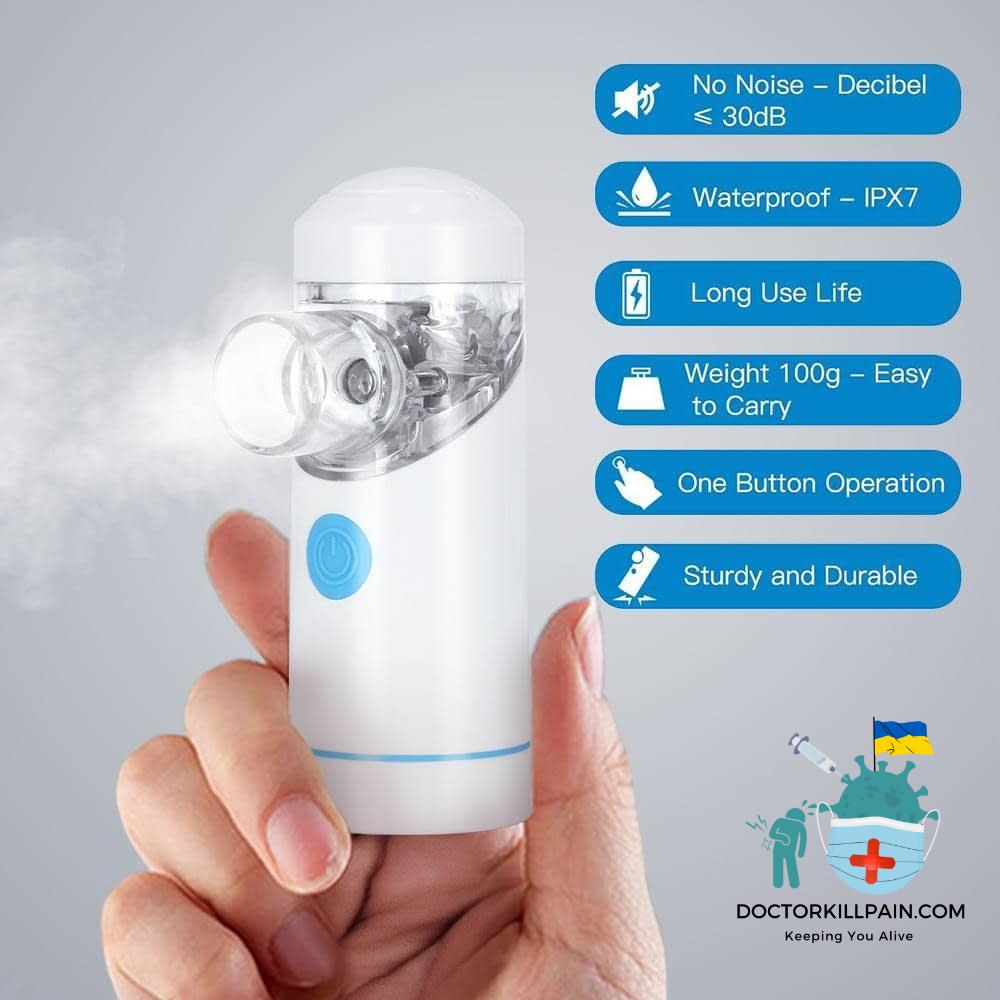 USB Rechargeable Mini Mesh Nebulizer Inhaler Kit Travel Portable Handheld Silent Atomizer for Adult Kids Asthma Rhinitis Cough