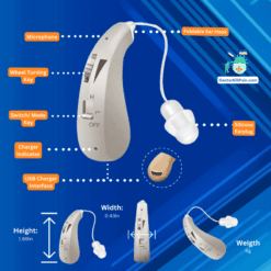 ClearEar Mini™️: Rechargeable Hearing Aid with Intelligent Noise Reduction color: Silver|Skin|Blue  New Arrivals As Seen On TV Best Affordable Hearing Aids Best Sellers